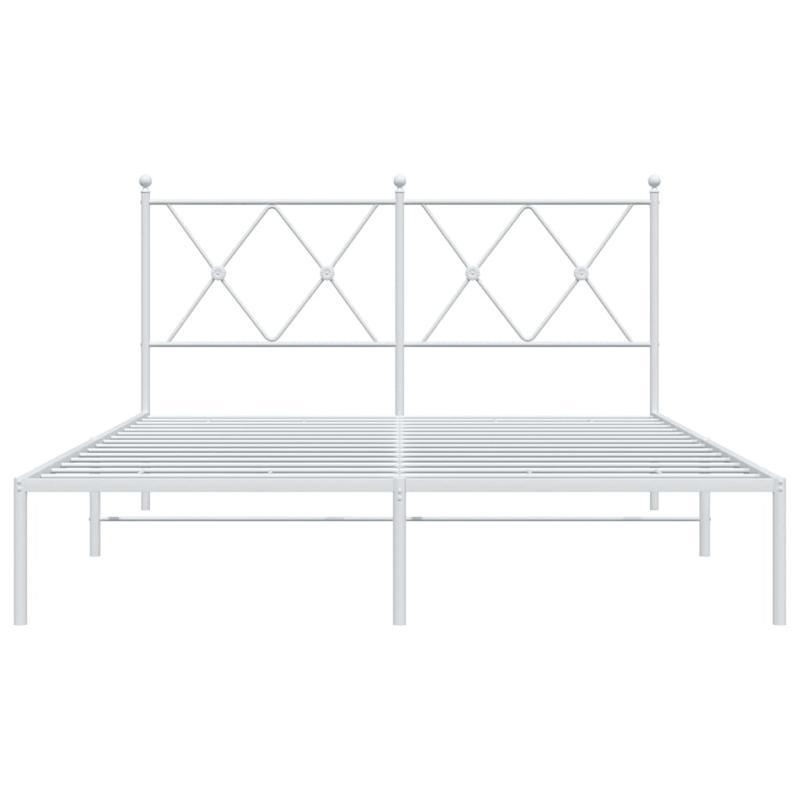 Modern Minimalist Bed Frame with Headboard - Heavy-Duty All-Metal Construction, Tool-Free Assembly, Easy-Clean Surface - Queen Size (140x200cm/55x79") Platform Bed Frame for Small to Large Bedrooms - Ideal for Modern, Industr