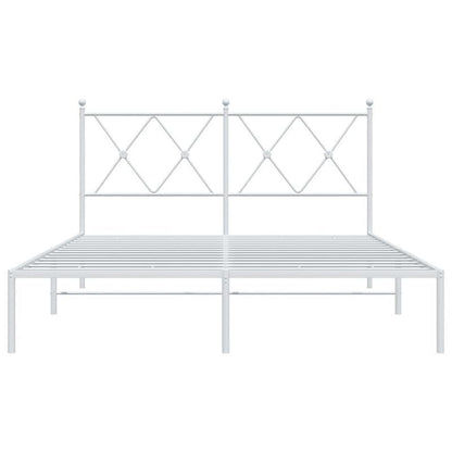Modern Minimalist Bed Frame with Headboard - Heavy-Duty All-Metal Construction, Tool-Free Assembly, Easy-Clean Surface - Queen Size (140x200cm/55x79") Platform Bed Frame for Small to Large Bedrooms - Ideal for Modern, Industr