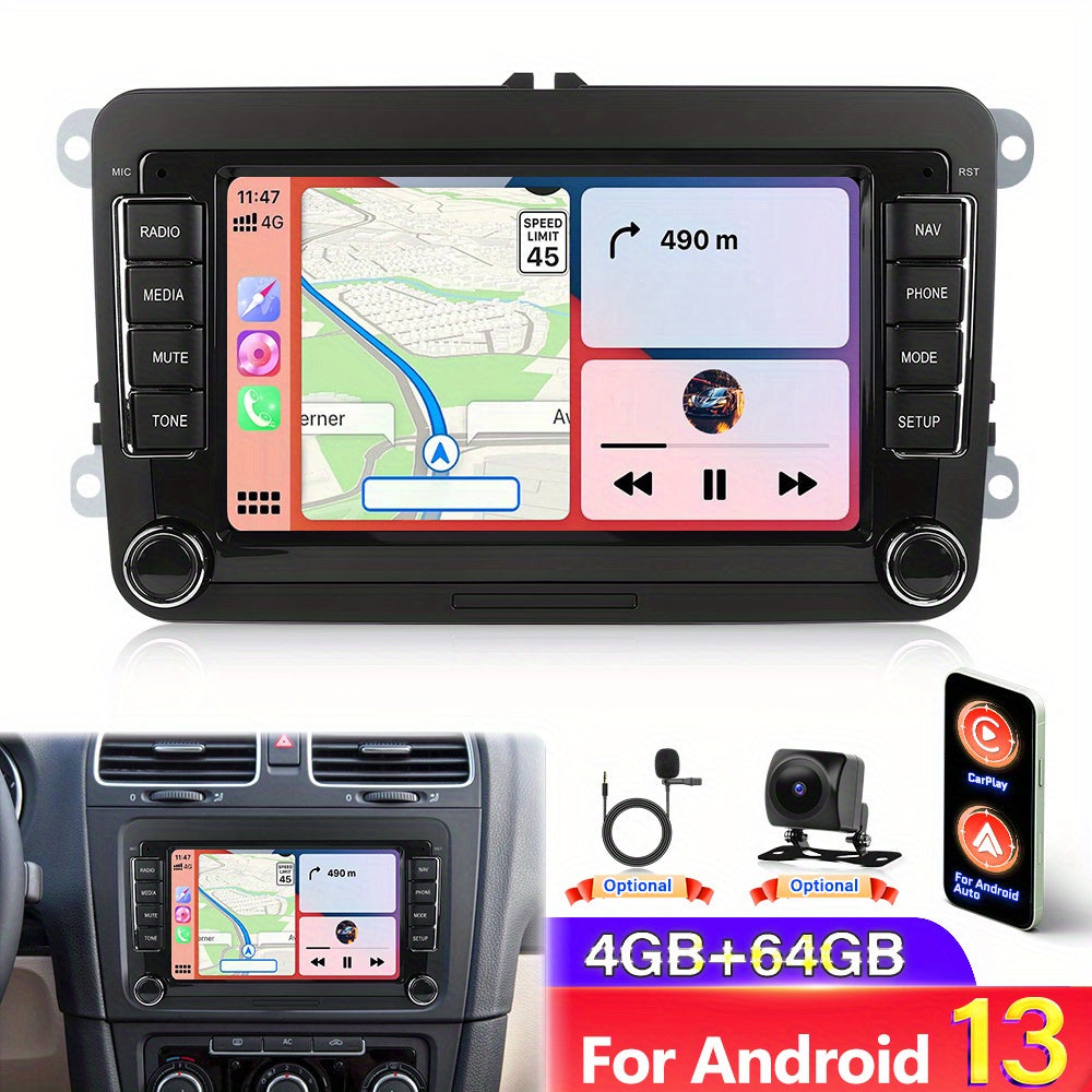 Android Carplay Autoradio – Android Car Radio – Auto Multimediaplayer – Auto Navigatiesysteem – Android Infotainment Systeem – 7 Inch HD Touchscreen – Draadloze Carplay & GPS Navigatie