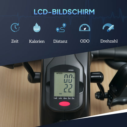 Mini Hometrainer – Stoelfiets – Bureaufiets – Beentrainer – Fietstrainer – 8 Weerstandsniveaus – Compact Metaal & Kunststof Design
