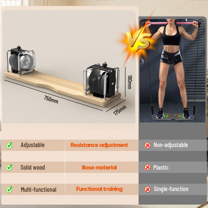 Full-Body Home Strength Training Machine with Magnetic Resistance System - Adjustable 7-17kg Weight for Squats, Presses, Press | Multifunctional Fitness Station Suitable for &, Solid Wood Base, No Electronics/ Setup (Full Acc
