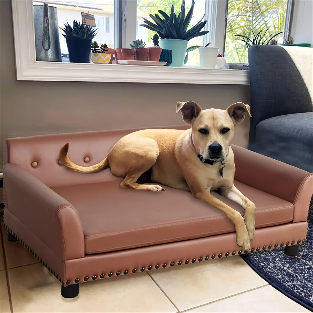 Pet Sofa Bed: Sofa-type Dog Bed, Pet Snuggle Lounge Bed, Couch Chair Pet, with Removable Sponge Cushion, for Kittens, Puppies, Dog Couch Sofa, Pet Couch For Dogs, Raised Pet Sofa, Chew Proof Dog Bed, Paw Hut Bery Grey Dog Cou