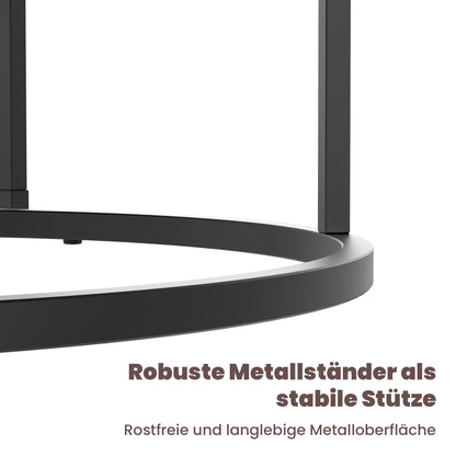 Koffietafeltjes – Bijzettafels – Salontafels – Tuin Tafeltjes – Balkon Tafels – Set Van 2 – Marmeren Blad – Lichtgewicht Aluminium Frame