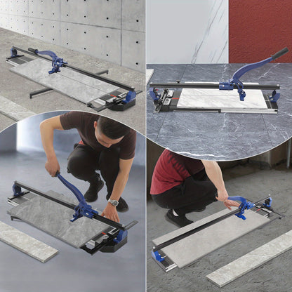 InSyoForeverEC 1pc Manual Tile Cutter - 60cm/80cm/100cm/120cm, Blue & Black, Heavy-Duty Metal Blade for Precise Tile Cutting, DIY & Professional Use, Construction Tool, Robust Tool Design, Durable Construction