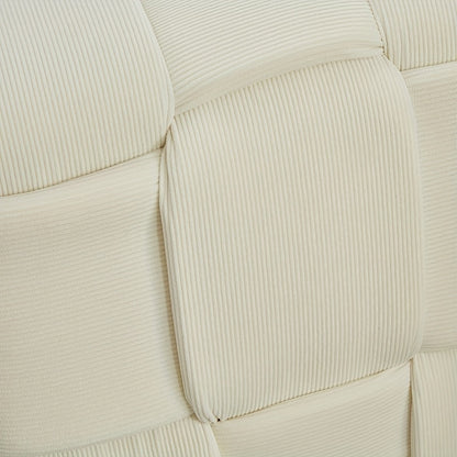 Kruk – Poef – Zitkruk – Bijzetkruk – Voetenbankje – Corduroy Stof – Compact 40x40x40 cm – Beige