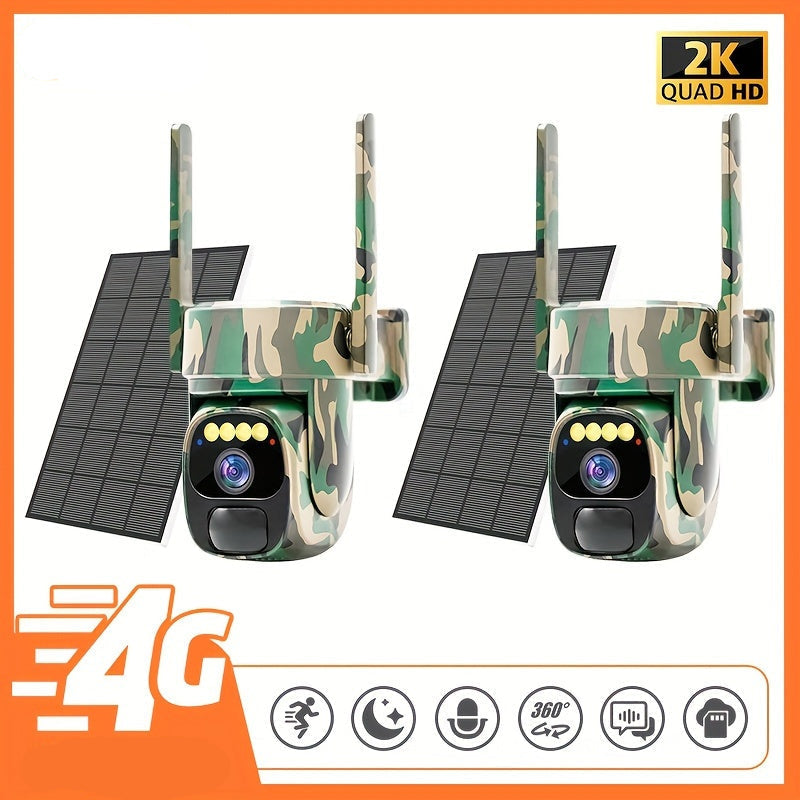 Draadloze Beveiligingscamera – Buitencamera – Bewakingscamera – IP-camera – 4G Beveiligingscamera – 2K HD Resolutie – Solar Opladen met PTZ en Nachtzicht