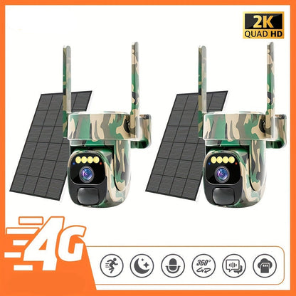 Draadloze Beveiligingscamera – Buitencamera – Bewakingscamera – IP-camera – 4G Beveiligingscamera – 2K HD Resolutie – Solar Opladen met PTZ en Nachtzicht