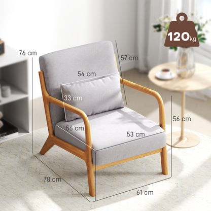 Loungefauteuil – Loungestoel – Fauteuil – Relaxstoel – Woonkamerstoel – Houten Frame – Velvet Look Met Foamvulling – Grijs
