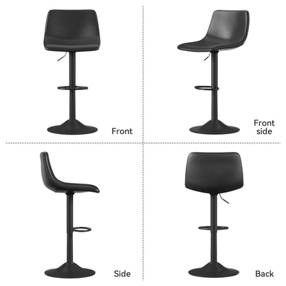 Barstoel – Barkruk – Barstoelset – Keukenstoel – Barkrukset – Kunstleer – Verstelbare Zithoogte – 360° Draaibaar – Chroom Voetsteun – Set Van 2 – Bruin