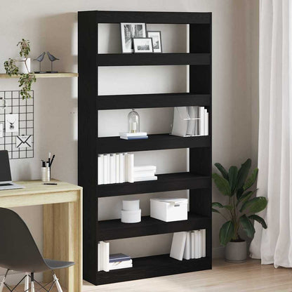 Boekenkast – Wandrek – Boekenplank – Opbergrek – Vakkenkast – 6 Planken – Hout – Zwarte Matte Afwerking