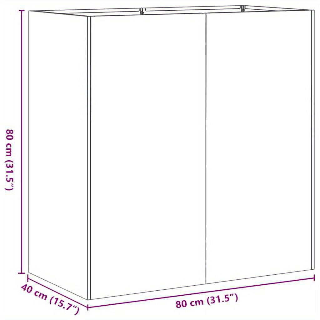 Plantenbak – Bloembak – Plantenhouder – Bloempot – Tuinbak – Weerbestendig Staal – Afmeting 80x40x80 cm