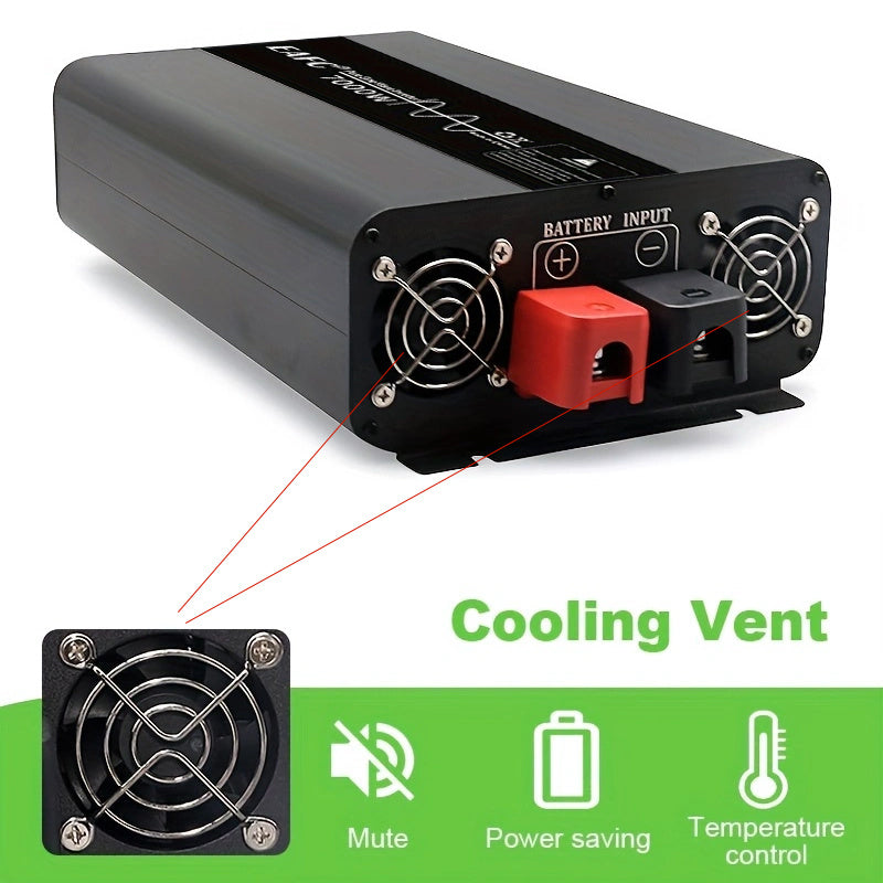 Omvormer – Spanningsomvormer – Stroomomzetter – DC naar AC Conversie – 7000W Power Inverter – Zuivere Sinusgolf – LCD Display – Multifunctionele Beveiliging