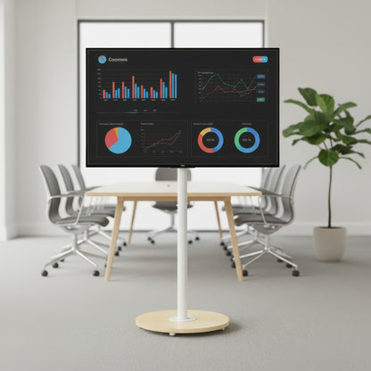 Verstelbare TV-standaard – Mobiele TV-wagen – TV-meubel op wielen – TV-voet – TV-houder – Geschikt voor 40-75 inch – Max. 50 kg draaggewicht – Met extra plank – Maximale VESA 600x400 mm