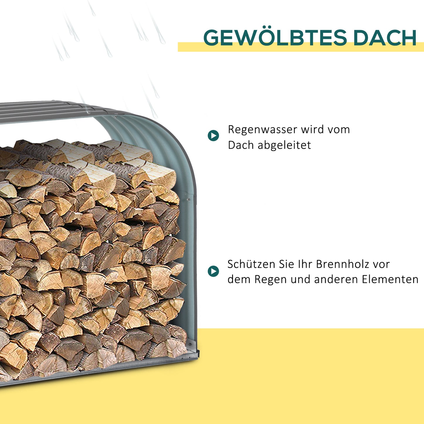 Houtrek – Haardhoutrek – Houtopslag – Houtstandaard – Houtstapelrek – Weerbestendig Staal – Groot Formaat 212x46x112 cm – Grijs