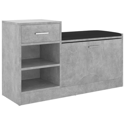 Schoenenkast – Schoenenrek – Schoenenopberger – Halmeubel – Schoenenbank – Cementgrijs – 94,5x31x57 cm – Hoogwaardig Multilayer Materiaal