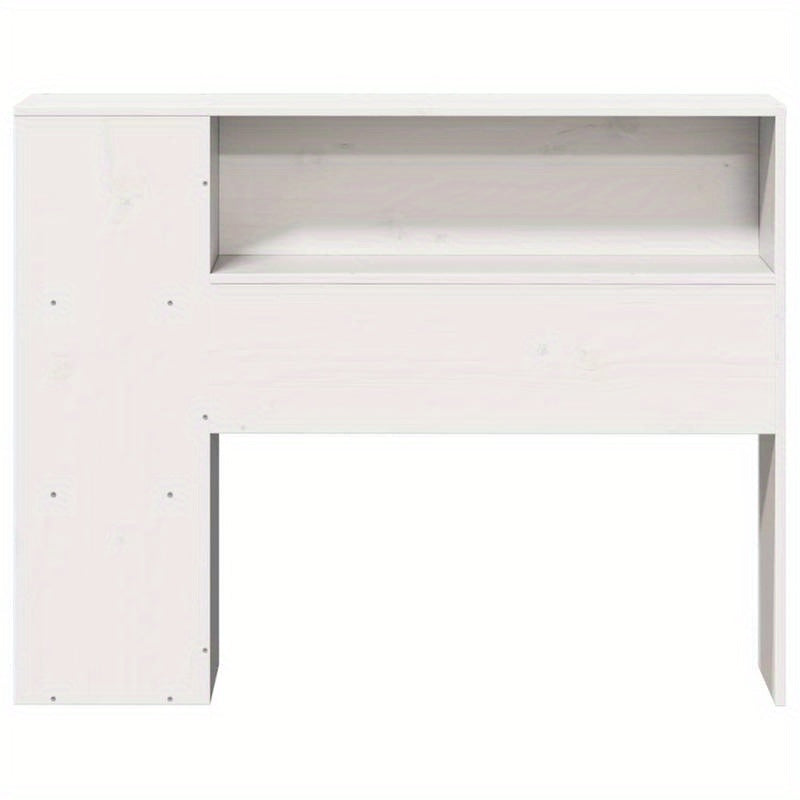 Bedhoofdbord – Hoofdeinde – Hoofdbord – Bedhoofdeinde – Opberghoofdbord – Massief Grenenhout – 90 cm Breed – Met Opbergruimte en Witte Afwerking