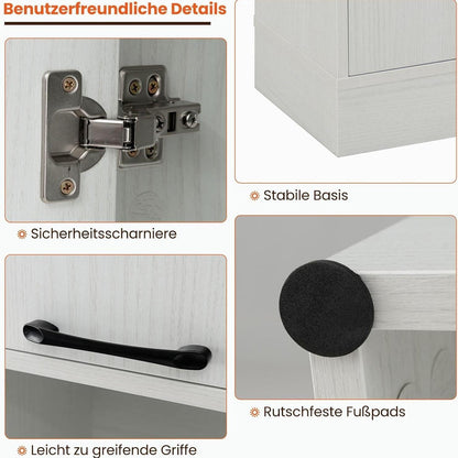 Keukenkast – Opbergkast – Buffetkast – Bovenkast – Onderkast – 190 cm Hoog – Lichtgrijs Mat Houtnerf