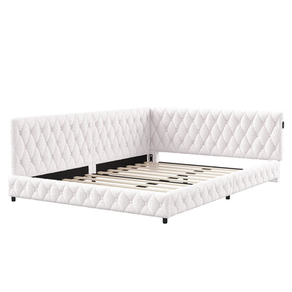 Upholstered Bed – Bedbank – Sofa Bed – Daybed – Slaapbank – Teddy Velours Stof – 140x200 cm Met Lattenbodem