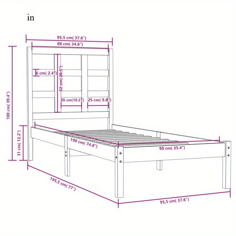 Eenpersoonsbed – Kinderbed – Logeerbed – Slaapbank – Opklapbed – Massief Houten Bed – 90x190 cm – Duurzaam Hardhout – Compleet Gemonteerd