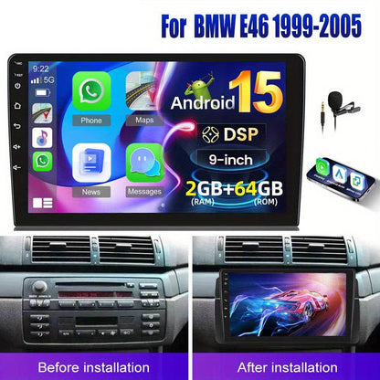 Android 15 Car Stereo – Autoradio – Multimedia Systeem – Navigatie Systeem – Touchscreen Radio – 9 Inch HD IPS Scherm – Draadloze CarPlay & Achteruitrijcamera
