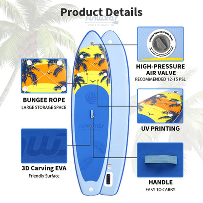 Opblaasbare Paddleboard – SUP Board – Stand Up Paddle – Inflatable Board – Paddle Surf – Lichtblauw – 335x84x15 cm – Duurzaam PVC