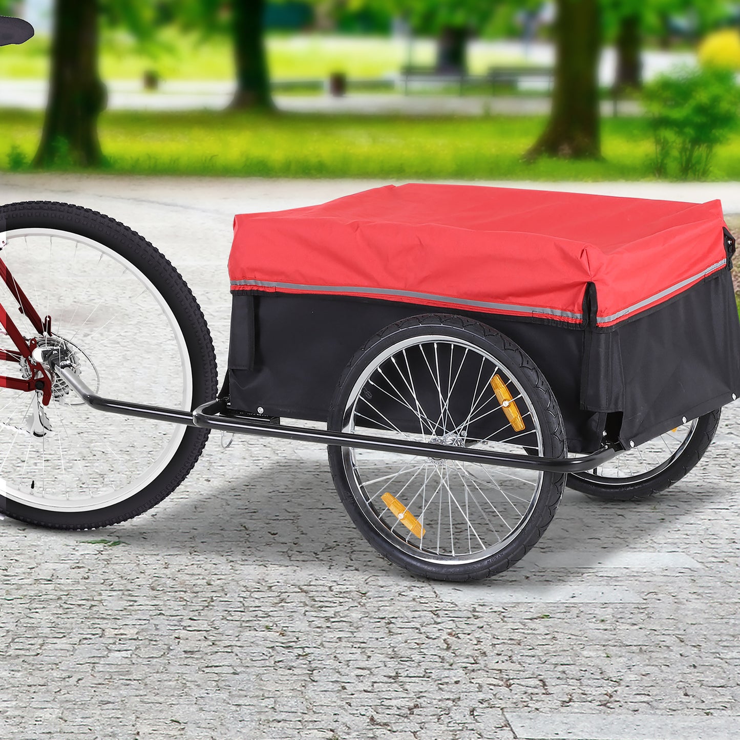 Fietskar – Fietsaanhanger – Transportkar – Bagagekar – Vouwbare Aanhangwagen – Stevig IJzeren Frame – 140x88x60 cm Laadruimte – Max 40 kg Draaglast