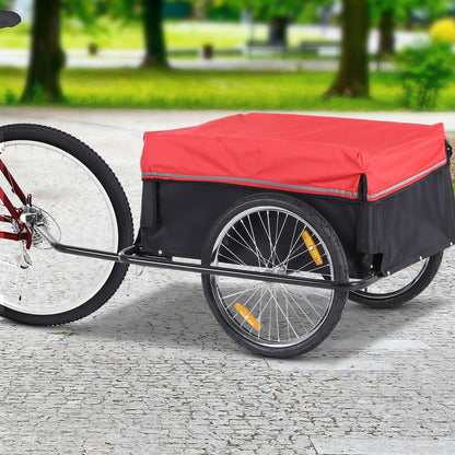 Fietskar – Fietsaanhanger – Transportkar – Bagagekar – Vouwbare Aanhangwagen – Stevig IJzeren Frame – 140x88x60 cm Laadruimte – Max 40 kg Draaglast