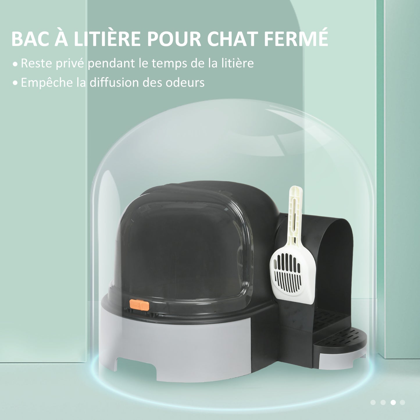 Kattenbak – Kattenbakken – Kattentoilet – Kattenhuis – Gesloten Kattenbak – Makkelijk Schoon Te Maken – Ruime Zij-Ingang – Donkergrijs