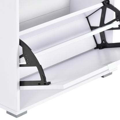 Schoenenkast – Schoenopberger – Schoenrek – Schoenopbergmeubel – Schoenenkastje – 3 Vouwdeuren – Lacquered Wit MDF