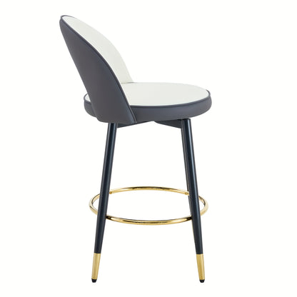 360° swivel bar stool. Modern White And Charcoal Grey Colour Scheme. Comfortable Bar Stool Suitable for Dining Rooms, Kitchens, Patios And Similar Settings. Set Of Two., Bar Seating, Kitchen Stools, Sleek Bar Seating, Stylis