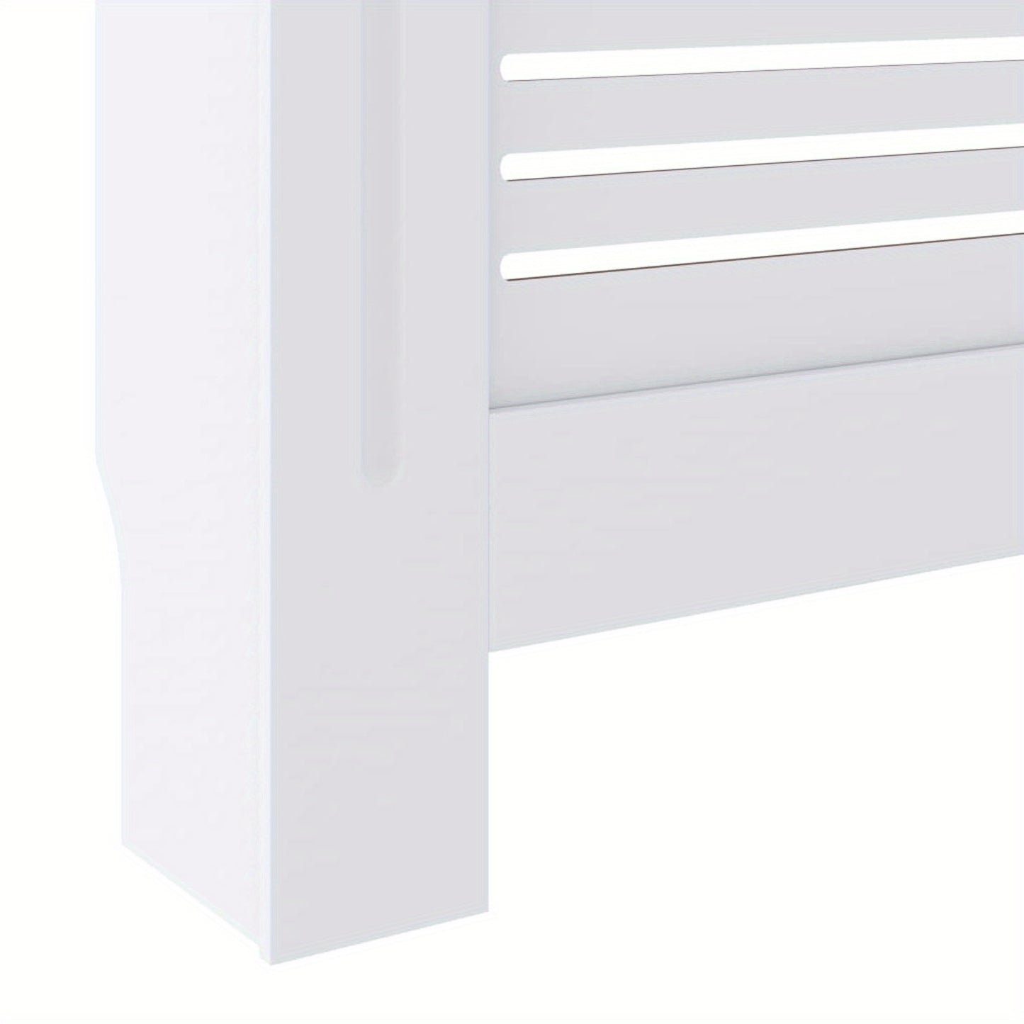 Radiatorombouw – Radiatorbekleding – Verwarmingafdekking – Radiatorpaneel – Radiatorkast – Wit MDF – 205 cm Lengte – Slatted Design Voor Optimale Warmtecirculatie