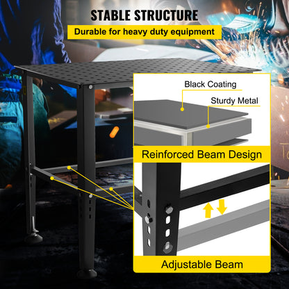 Laswerkbank – Lastafel – Werkbank – Mobiele Werktafel – Soldeertafel – Carbonstaal – 91x61 cm – 360 kg Draagvermogen