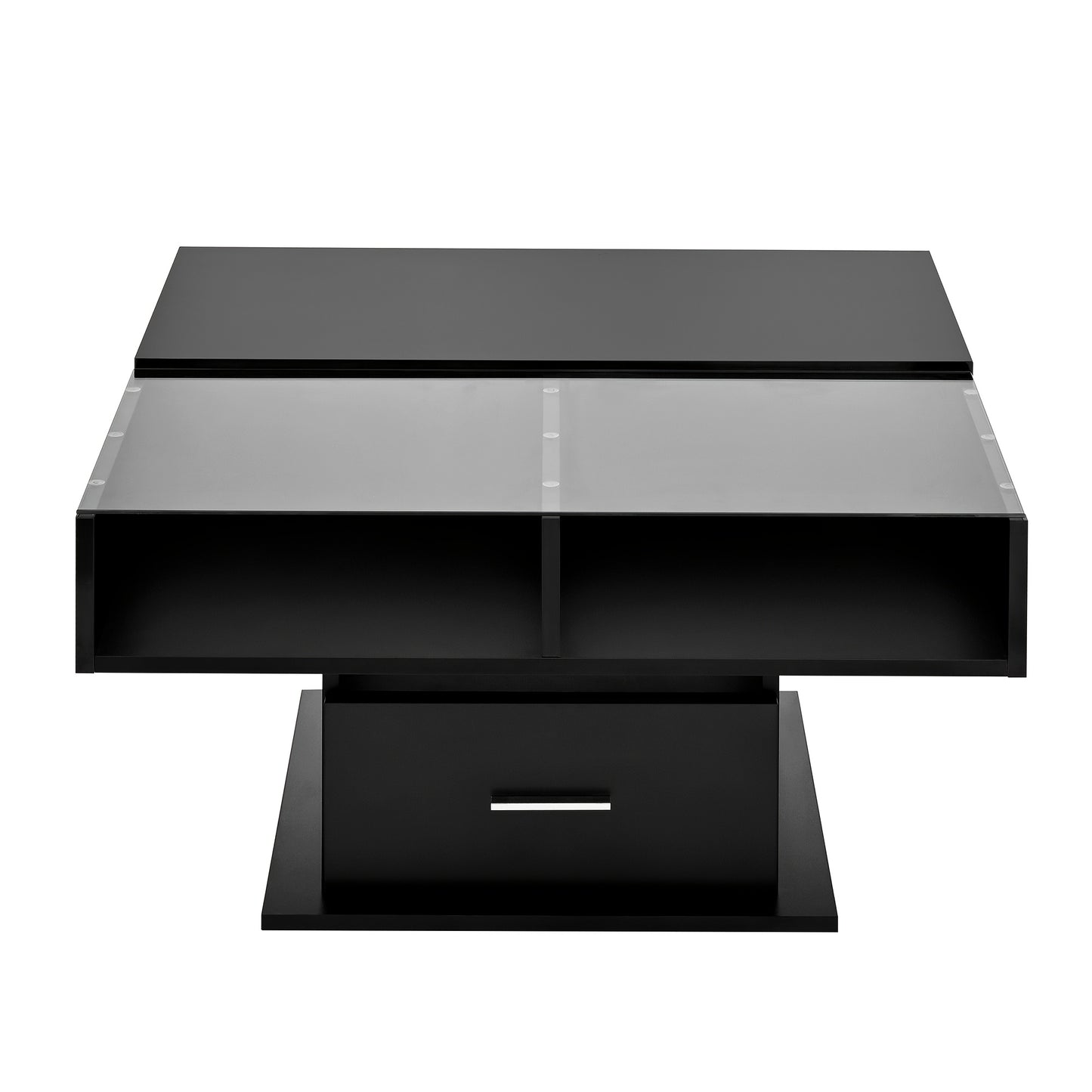 Salontafel verstelbaar – Koffietafel – Woonkamertafel – Bijzettafel – Tafeltje – Met verstelbare hoogte – Stevige metalen constructie – Opbergruimte onder blad