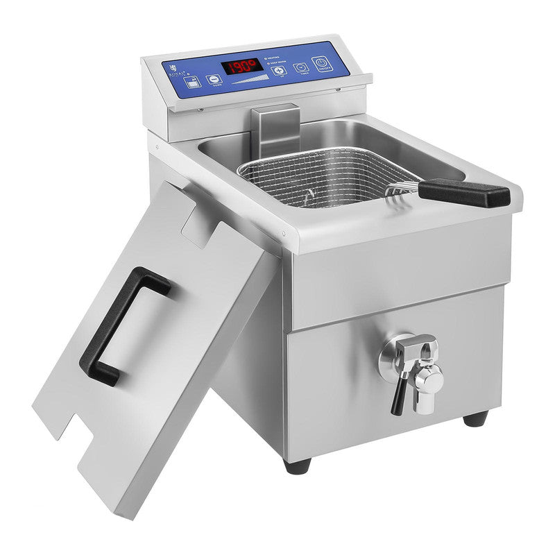 Induction Fryer with Tap, 230V, Royal Catering, 10L - QUORE
