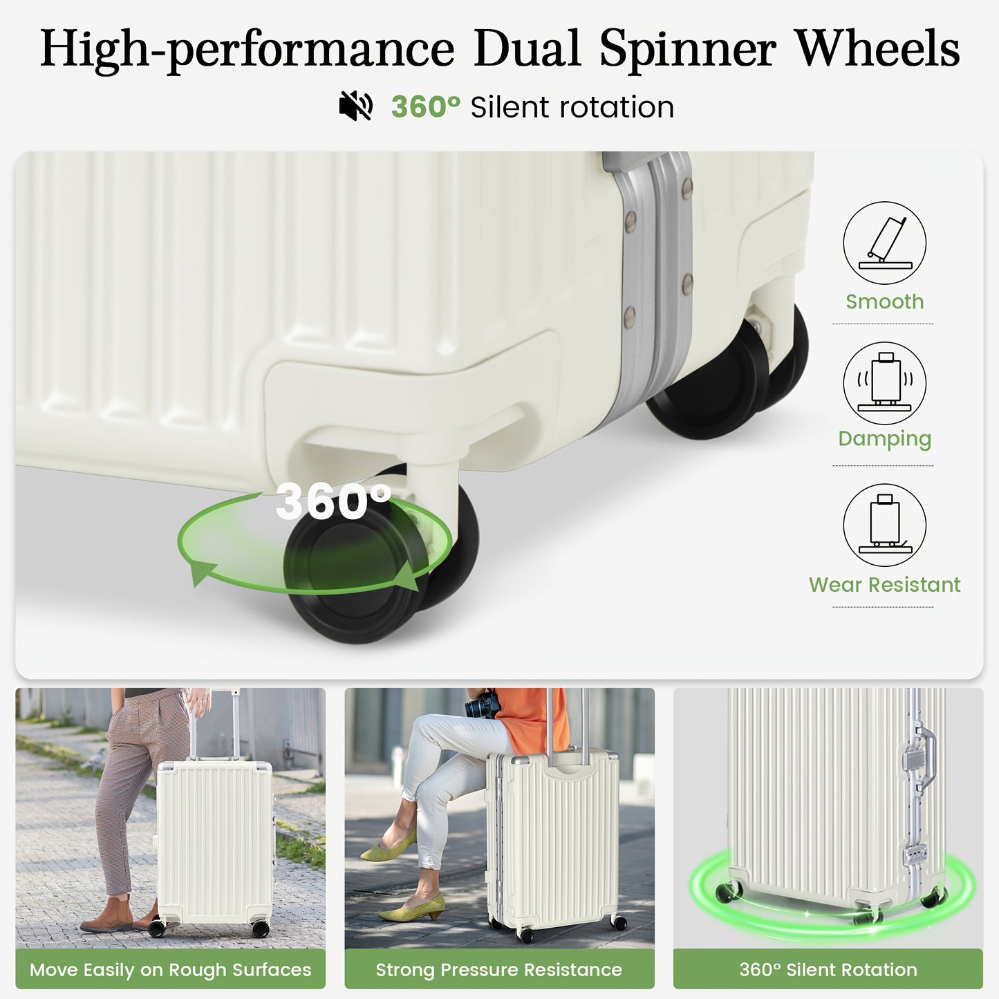 Aluminium Koffer – Harde Koffer – Reiskoffer – Handbagage – Spinner Wielen – TSA Slot – Zilver – 20 Inch – Lichtgewicht – ABS Behuizing