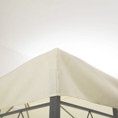 Vervangingshoes Tuinpaviljoen – Paviljoenhoes – Tuinluifel – Tentzeil – Overkappinghoes – Crèmekleurig – Waterbestendig Polyester – Dubbele Daklaag – Geschikt Voor 3x4m Metalen Paviljoen