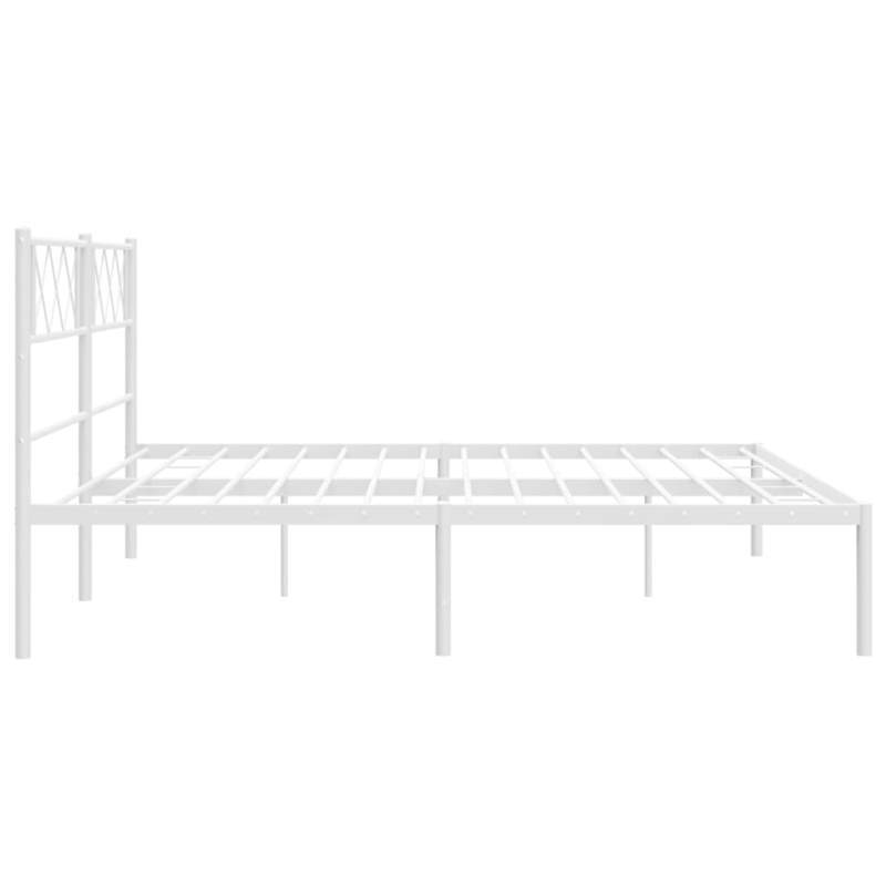 Bedframe – Metalen Bedframe – Stalen Bedframe – Slaapbank – Ledikant – Wit Hoofdbord – 160x200 cm – Stevig en Stijlvol