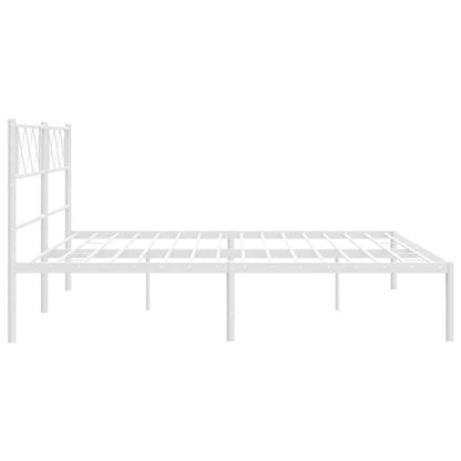 Bedframe – Metalen Bedframe – Stalen Bedframe – Slaapbank – Ledikant – Wit Hoofdbord – 160x200 cm – Stevig en Stijlvol