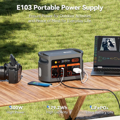 Draagbare Power Station – Powerbank – Mobiele Accu – Back-up Batterij – Outdoor Generator – 300W Vermogen – 179,2Wh Lithiumbatterij Met LED-zaklamp