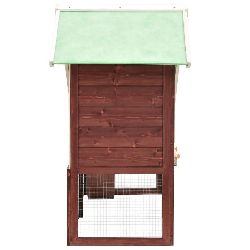 Konijnenhok – Dierenren – Knaagdierkooi – Buitenren – Binnenren – Massief Vurenhout – Ruim 140x63x120 cm – Mokka Wit