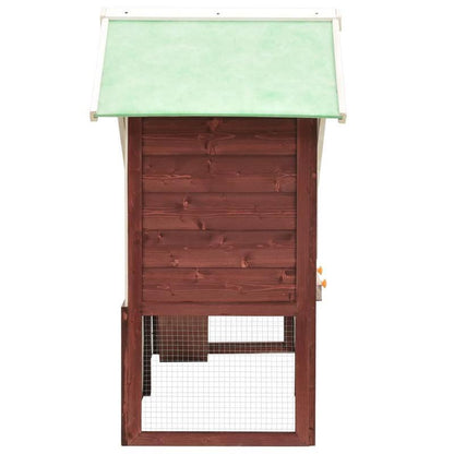 Konijnenhok – Dierenren – Knaagdierkooi – Buitenren – Binnenren – Massief Vurenhout – Ruim 140x63x120 cm – Mokka Wit