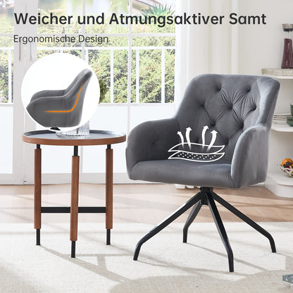 Draaifauteuil – Lounge Stoel – Eetkamerstoel – Relaxfauteuil – Fauteuil – 360° Draaibaar – Velvet Bekleding – Set Van 2 – Met Metalen Frame – Comfortabel