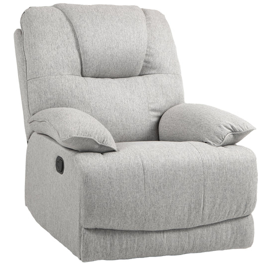 Relaxfauteuil – Relaxstoel – Loungestoel – Verstelbare Fauteuil – TV-stoel – Verstelbare Rugleuning Tot 145° – Pocketvering Kern & Linnenlook Stof – Grijs