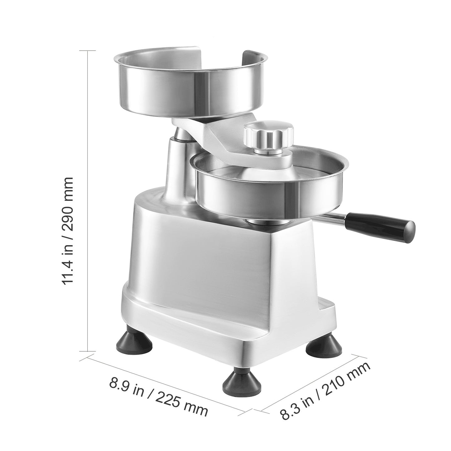 Hamburgerpers – Burger Maker – Patty Vormer – Vlees Burger Pers – Hamburger Maker – 3 Maten (10/13/15 cm) – Geanodiseerd Aluminium & RVS – Instelbare Dikte