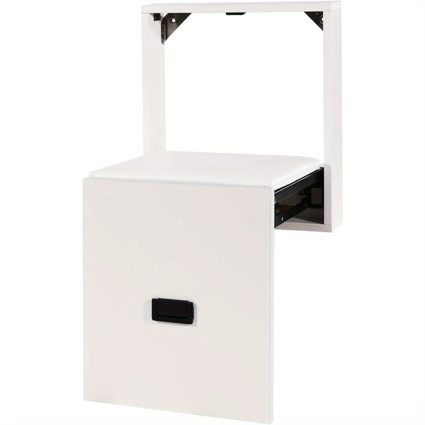 Wandklapstoel – Klapstoel Wandhanger – Opklapbare Stoel – Zitstoel Muur – Schoenwisselstoel – Ultradun Design – Ruimtebesparend Wit