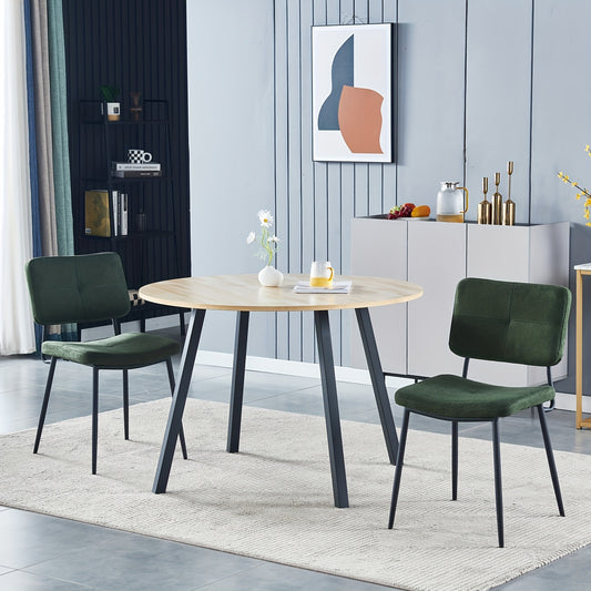 Retro Eetkamerstoelen – Stoel – Armstoel – Zithoek Stoel – Keukenstoel – Groen – Comfortabel Schuimzitting – Stevig Metalen Frame