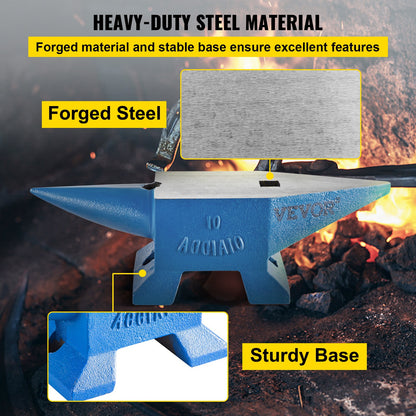 Aambeeld Smederij – Smee-eenheid – Staalblok – Smeedblok – Smederijblok – 22 lbs (10 kg) – Hoogwaardig Gesmeed Staal – Roestbestendige Coating