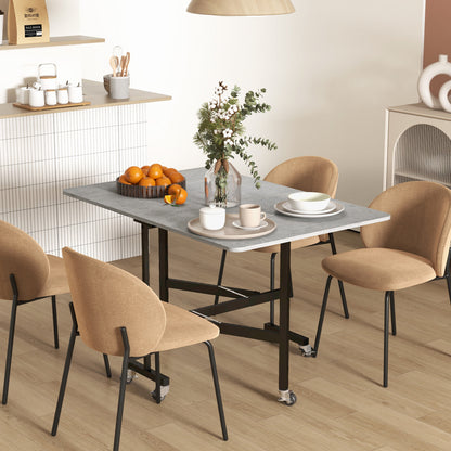 Uitklaptafel – Klaptafel – Vouwtafel – Inklapbare Tafel – Eettafel – Met Wieltjes – Stalen Poten – 120 x 80 x 73 cm – Voor 4-6 Personen