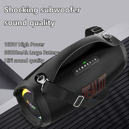 Draagbare Bluetooth Speaker – Draadloze Speaker – Outdoor Speaker – Wireless Speaker – Party Speaker – 160W Krachtig Geluid – 60 Uur Batterijduur – IPX5 Waterbestendig – Snelladen – Zwarte Met Rode Accenten