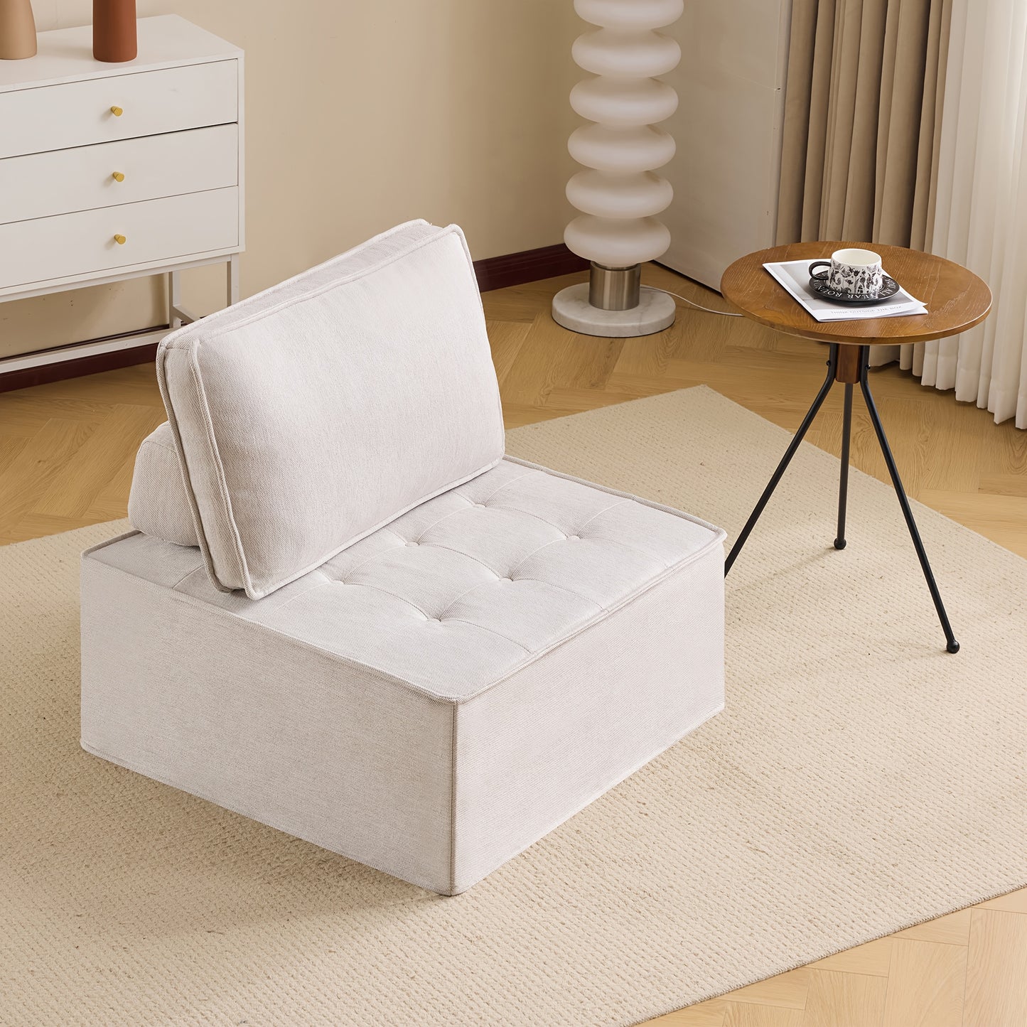 Fauteuil – Zitzetel – Relaxstoel – Lounge Chair – Stoel – Compact Design – Duurzaam Zacht Houten Frame